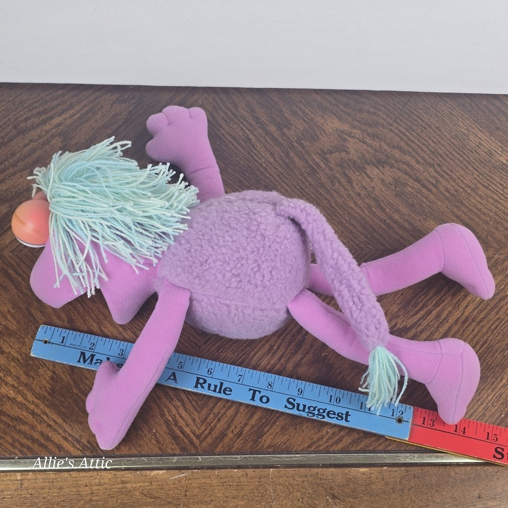 Fraggle Rock Mokey Plush Stuffed Animal Doll Purple 1985 Hasbro Softies 14" - Picture 5 of 7